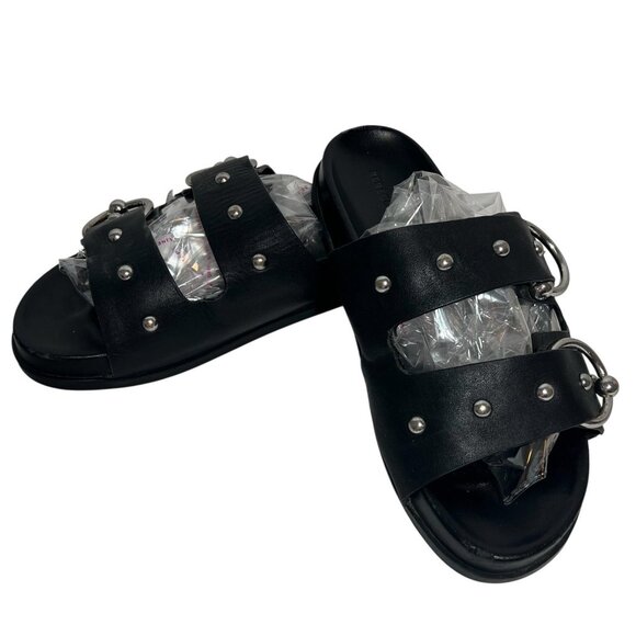 Rebecca Minkoff Women's Vachel Slides US 7,5 M Black Leather Sandals - Picture 5 of 12